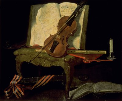 Naturaleza muerta con un violín de Jean Baptiste Oudry